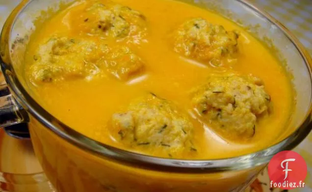 Soupe de Carottes Au Bacon et Boulettes d'Aneth