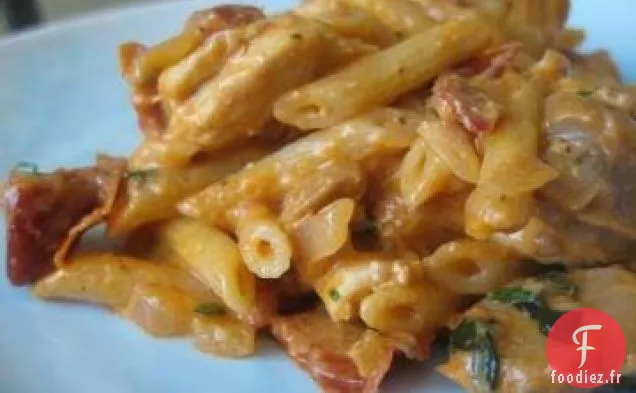 Macaronis à la Sauce Crémeuse aux Tomates Séchées et à la Pancetta