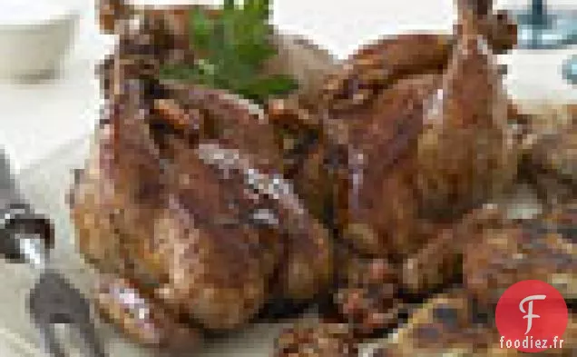 Poussins Rôtis à la Sauce Grenade et Rösti de Pommes de Terre