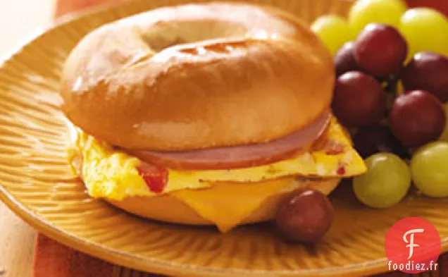Sandwich Rapide à l'Omelette aux Bagels de Papa