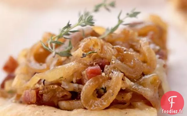 Fontina, Pizza à l'Oignon Caramélisé et à la Pancetta