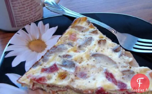 Quiche aux Oignons, Bacon, Champignons