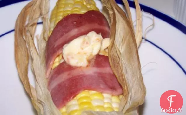 Maïs Grillé en épi Avec Bacon et Beurre de Chili