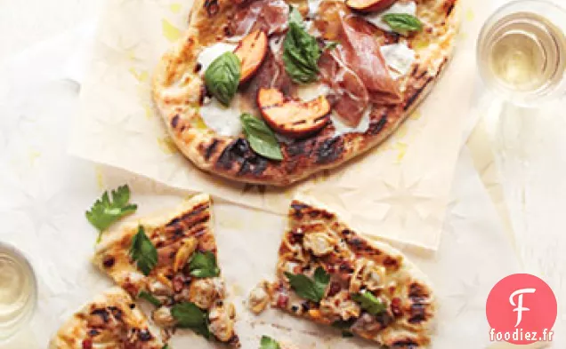 Pizzas Grillées aux Palourdes et Bacon