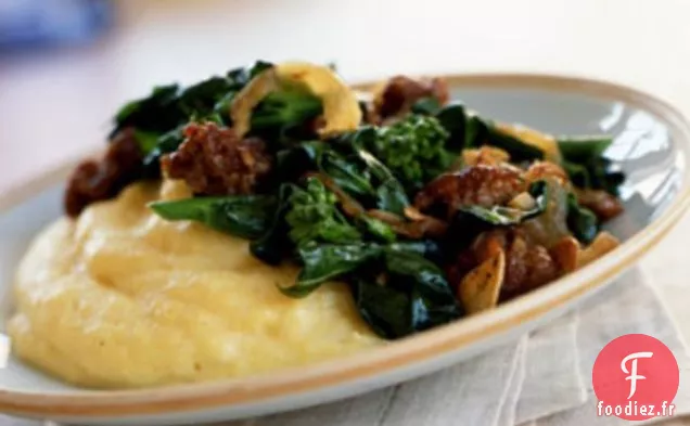Brocoli Chinois avec Saucisse et Polenta