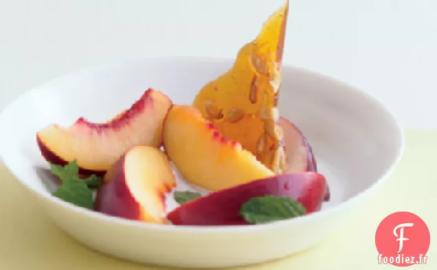 Nectarines à la Crème Ricotta-Vanille et Cassantes aux Noix de Pin