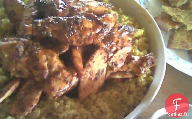 Poulet Marocain Grillé Avec Couscous Au Curry