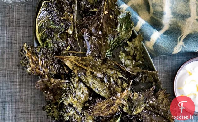 Chou Frisé croustillant avec Trempette Citron-Yaourt