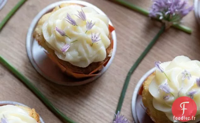 Cupcakes à la Fleur de Ciboulette au Pop-Corn