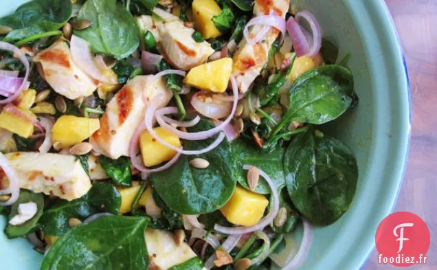Salade de Poulet Grillé et Épinards à la Moutarde au Miel