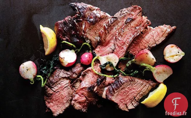 Steak Grillé et Radis au Beurre de Poivre Noir