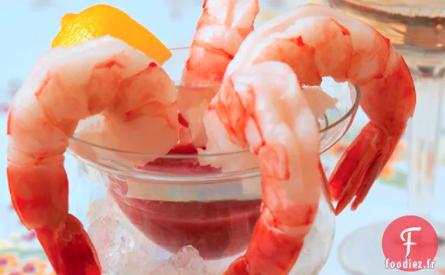 Cocktail De Crevettes Classique Avec Sauce À La Tequila Et Au Citron Vert