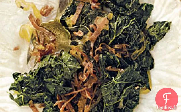 Chou Frisé Toscan Aux Échalotes Et Salami Croquant