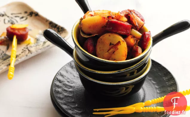 Pommes De Terre Au Romarin, Poireaux Et Chorizo