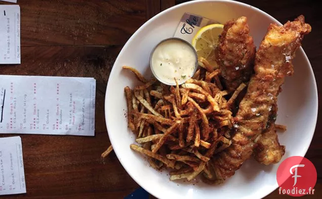 Fish and Chips avec Mayonnaise au Vinaigre de Malt