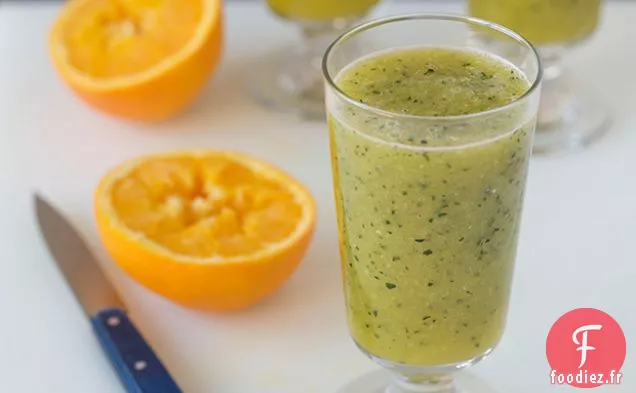 Concombre Réfrigéré et Jus d'Orange à l'Origan