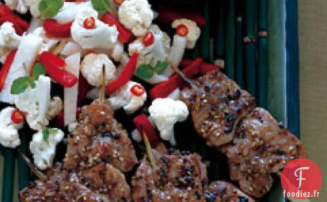 Satay de Porc aux Cornichons de Légumes Frais