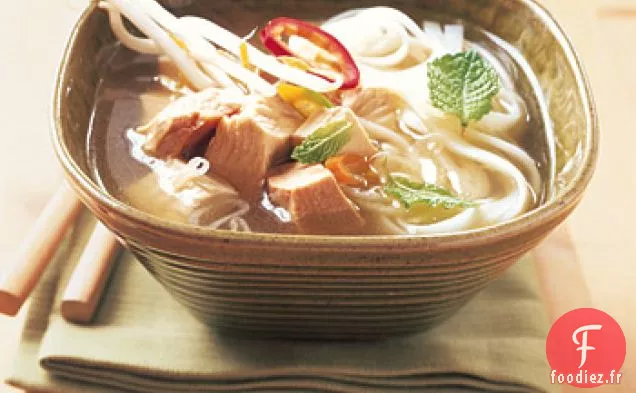 Dinde Asiatique - Soupe de Nouilles au Gingembre et aux Piments