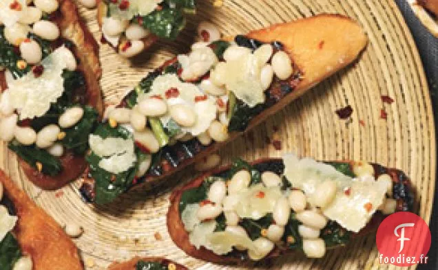 Bruschetta au Chou Frisé et aux Haricots
