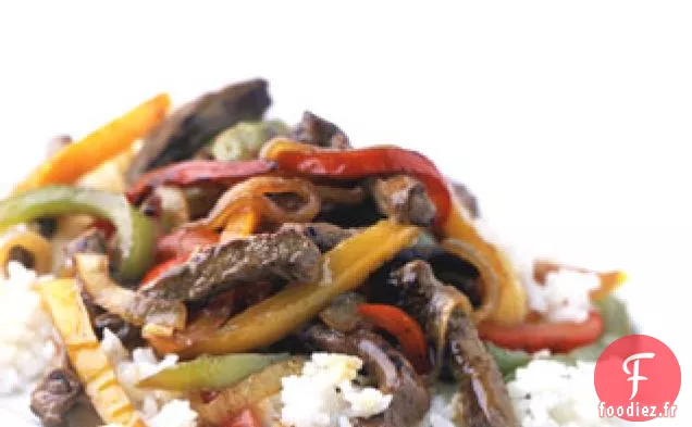 Steak au Poivre Mélangé aux Oignons