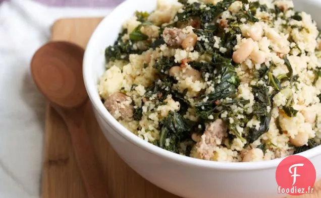 Couscous Avec Saucisse, Chou Frisé Et Haricots Blancs