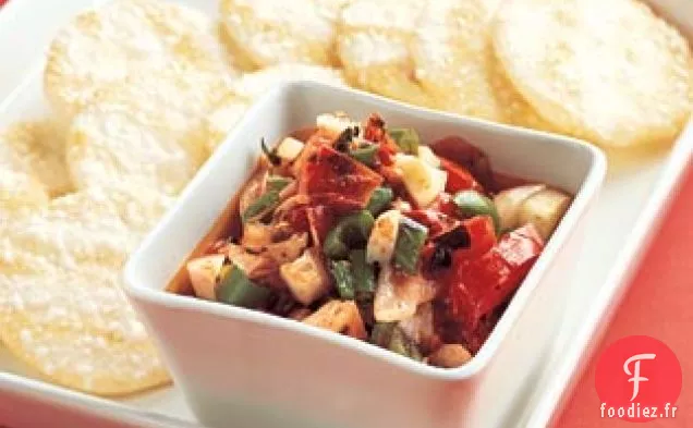 Salsa de Chili Grillée avec Craquelins de Riz