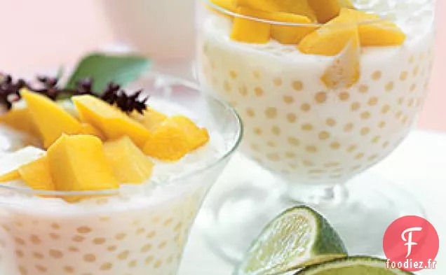 Pudding au Tapioca à la Noix de Coco Thaï avec Mangue Épicée au Cayenne