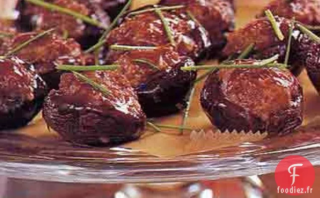 Champignons Shiitake Farcis Glacés aux Prunes