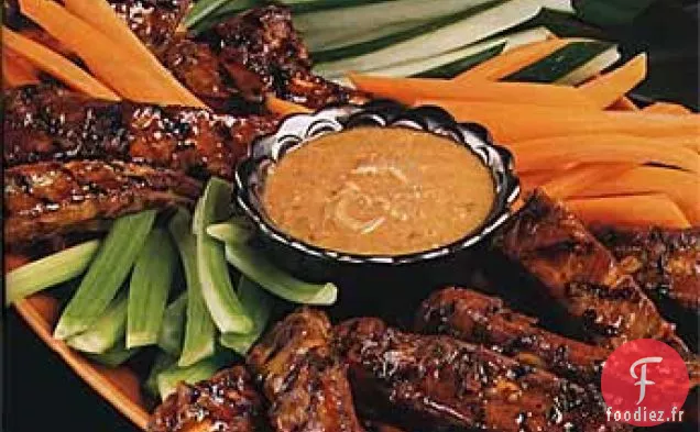 Satays de Côtes de Porc à la Sauce aux Arachides