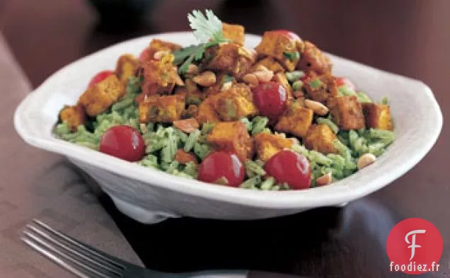 Tofu au Curry de Noix de Coco avec Riz au Jasmin Vert