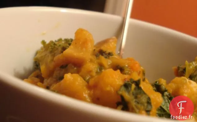Soupe de Courge Musquée et Chou Frisé