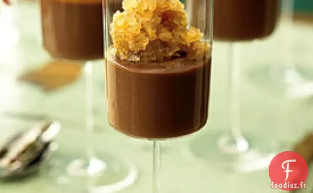 Natillas au Chocolat avec Granité de Grains de Café