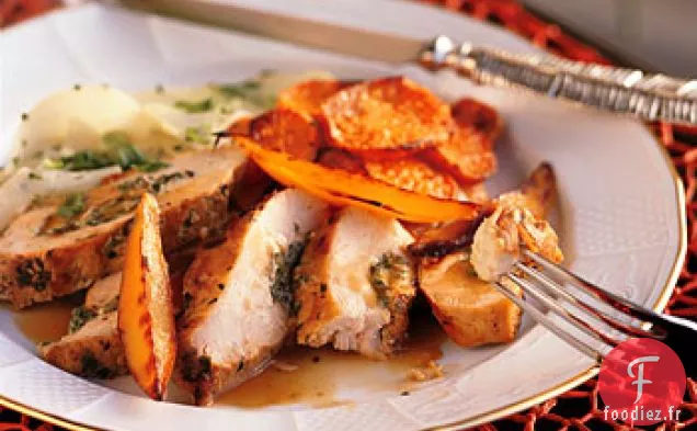 Poulet Farci à la Goyave et à la Mangue Caramélisée