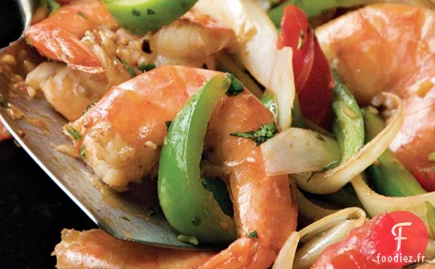 Crevettes Sautées Trinidadiennes Chinoises au Rhum