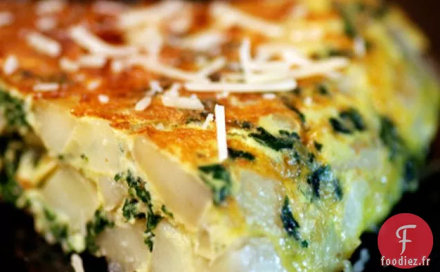 Tortilla Espagnole Aux Pommes De Terre Et Au Chou Frisé