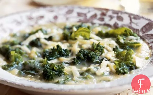 Soupe de Pommes de Terre et de Chou Frisé au Gruyère