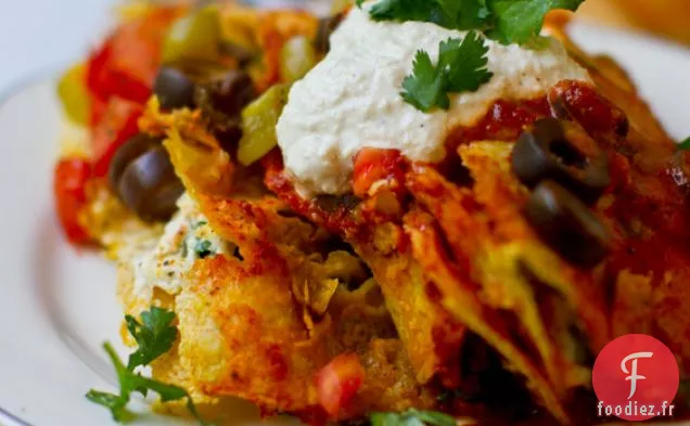 Enchiladas Rojas au Fromage de Cajou et au Chou Frisé
