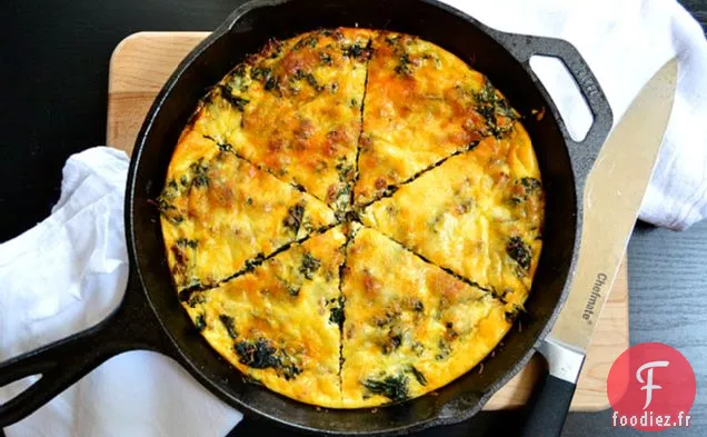 Frittata au Chou Frisé et au Chorizo