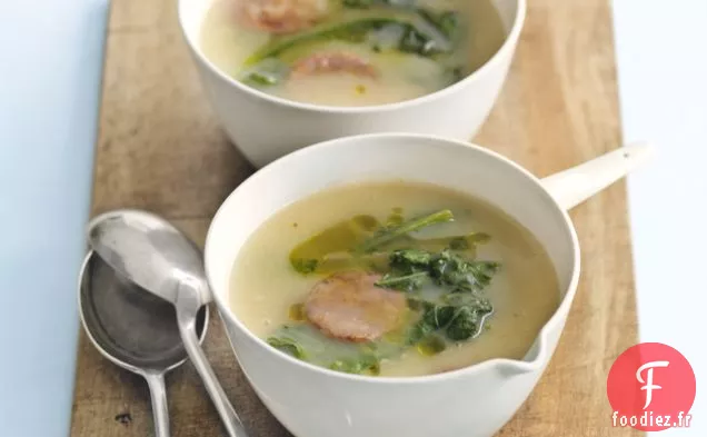 Soupe De Pommes De Terre, Chou Frisé Et Chorizo