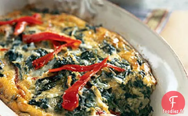 Gratin d'Épinards et Poivrons Rouges Rôtis