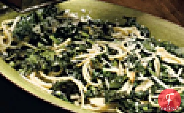 Spaghetti au Chou frisé Braisé