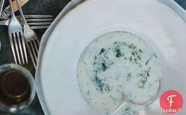 Soupe Avgolemono Réfrigérée et Saupoudrée