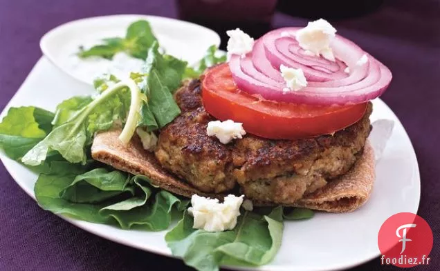 Burger grec avec Roquette, Tomates et Feta