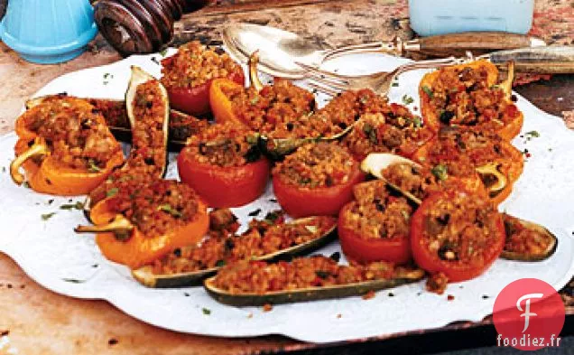 Légumes farcis aux Aubergines et Boulgour