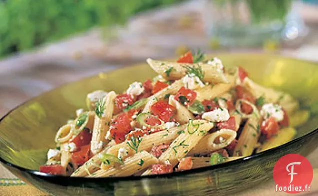 Penne à la Grecque avec Tomates fraîches, Feta et Aneth