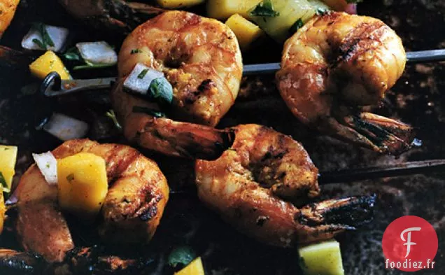Tikka aux Crevettes avec Chutney de Mangue Fraîche