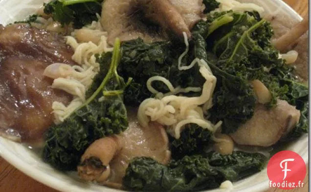 Soupe Shiitake, Cannellini et Chou Frisé