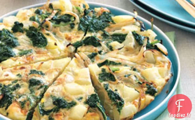 Frittata De Chou Frisé, Pommes De Terre Et Oignons