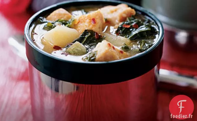 Ragoût de Poulet de Dijon avec Pommes de Terre et Chou Frisé