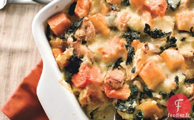 Pouding Au Pain À La Courge Musquée Et Au Cheddar